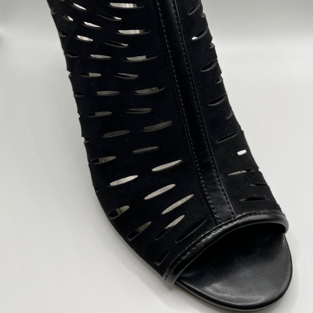 ANA Cornelius Black Peep Toe Ankle Booties